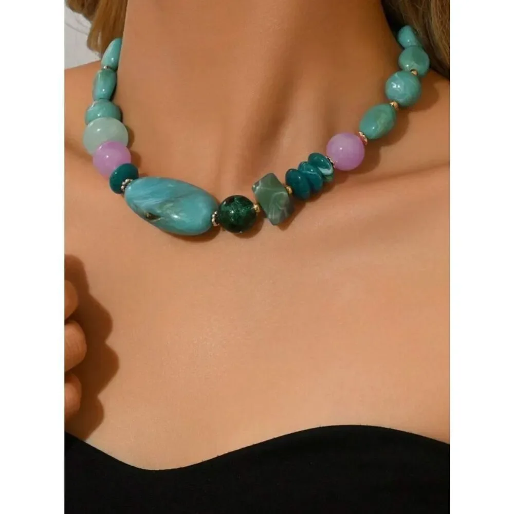 Boho stone necklace N2117